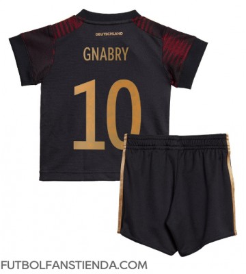 Alemania Serge Gnabry #10 Segunda Equipación Niños Mundial 2022 Manga Corta (+ Pantalones cortos)